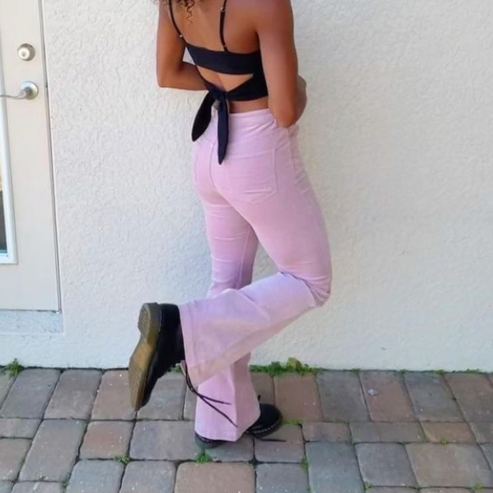 light pink wide leg corduroy jeans